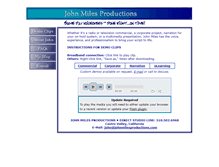 Tablet Screenshot of johnmilesproductions.com